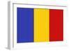 Romania Country Flag - Letterpress-Lantern Press-Framed Art Print