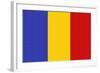 Romania Country Flag - Letterpress-Lantern Press-Framed Art Print