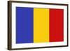 Romania Country Flag - Letterpress-Lantern Press-Framed Art Print