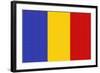 Romania Country Flag - Letterpress-Lantern Press-Framed Art Print