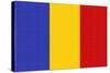 Romania Country Flag - Letterpress-Lantern Press-Stretched Canvas