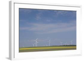 Romania, Danube River Delta, Bestepe, Farm Fields and Windmills-Walter Bibikow-Framed Photographic Print