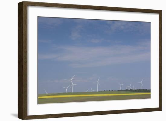 Romania, Danube River Delta, Bestepe, Farm Fields and Windmills-Walter Bibikow-Framed Photographic Print