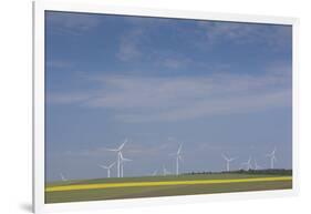 Romania, Danube River Delta, Bestepe, Farm Fields and Windmills-Walter Bibikow-Framed Photographic Print