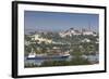 Romania, Danube River Delta, Tulcea, Freighter on the Danube River-Walter Bibikow-Framed Photographic Print