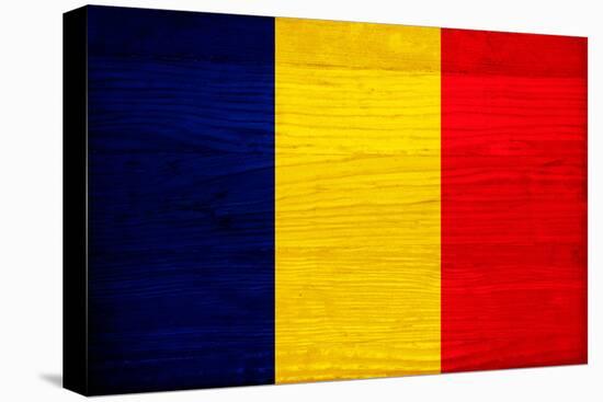 Romania Flag Design with Wood Patterning - Flags of the World Series-Philippe Hugonnard-Stretched Canvas