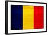 Romania Flag Design with Wood Patterning - Flags of the World Series-Philippe Hugonnard-Framed Art Print