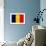 Romania Flag Design with Wood Patterning - Flags of the World Series-Philippe Hugonnard-Framed Art Print displayed on a wall