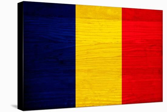 Romania Flag Design with Wood Patterning - Flags of the World Series-Philippe Hugonnard-Stretched Canvas