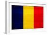 Romania Flag Design with Wood Patterning - Flags of the World Series-Philippe Hugonnard-Framed Premium Giclee Print