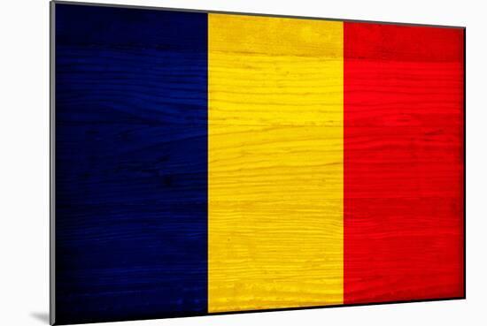 Romania Flag Design with Wood Patterning - Flags of the World Series-Philippe Hugonnard-Mounted Premium Giclee Print