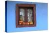 Romania, Maramures County, Dobricu Lapusului. Farm Window with apples.-Emily Wilson-Stretched Canvas