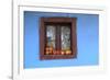 Romania, Maramures County, Dobricu Lapusului. Farm Window with apples.-Emily Wilson-Framed Photographic Print