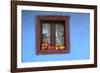 Romania, Maramures County, Dobricu Lapusului. Farm Window with apples.-Emily Wilson-Framed Photographic Print