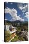 Romania, Maramures, Statiunea Borsa, Ski Resort, Spring, Village View-Walter Bibikow-Stretched Canvas