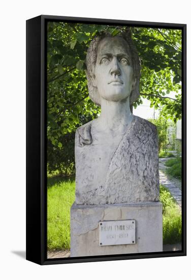 Romania, Moldavia, Iasi, Bust of Mihai Eminescu, Romantic Poet-Walter Bibikow-Framed Stretched Canvas