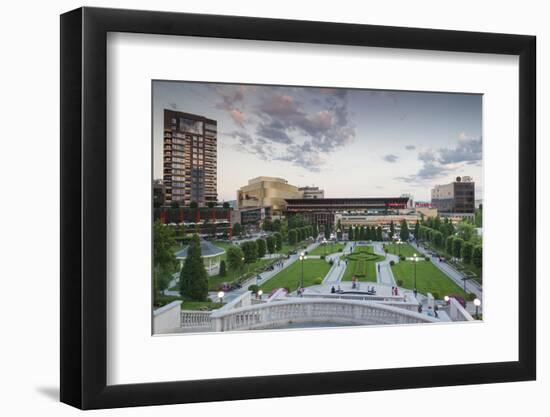 Romania, Moldavia, Iasi, Palas Mall by the Palace of Culture, Dusk-Walter Bibikow-Framed Photographic Print