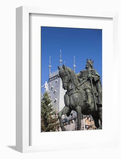 Romania, Moldavia, Iasi, Statue of Stefan Cel Mare-Walter Bibikow-Framed Photographic Print