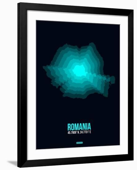 Romania Radiant Map 3-NaxArt-Framed Art Print