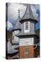 Romania, Rodna Mountains NP, Sesuri, Ski Resort, Town Orthodox Church-Walter Bibikow-Stretched Canvas