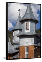 Romania, Rodna Mountains NP, Sesuri, Ski Resort, Town Orthodox Church-Walter Bibikow-Framed Stretched Canvas