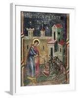 Romania, Sucevita Monastery Depicting St George Giving Alms, Detail from Life of St George-null-Framed Giclee Print