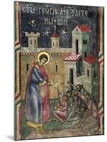 Romania, Sucevita Monastery Depicting St George Giving Alms, Detail from Life of St George-null-Mounted Giclee Print