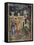 Romania, Sucevita Monastery Depicting St George Giving Alms, Detail from Life of St George-null-Framed Stretched Canvas