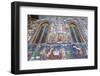 Romania, Sucevita, Sucevita Monastery, Exterior Religious Frescoes-Walter Bibikow-Framed Photographic Print