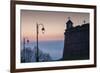 Romania, Transylvania, Brasov, Brasov Citadel, Dawn-Walter Bibikow-Framed Premium Photographic Print