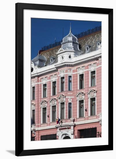 Romania, Transylvania, Brasov, Romanian National Bank Building-Walter Bibikow-Framed Photographic Print