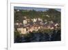 Romania, Transylvania, Brasov, Town Buildings in Fog, Dawn-Walter Bibikow-Framed Photographic Print