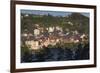 Romania, Transylvania, Brasov, Town Buildings in Fog, Dawn-Walter Bibikow-Framed Photographic Print