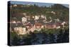 Romania, Transylvania, Brasov, Town Buildings in Fog, Dawn-Walter Bibikow-Stretched Canvas