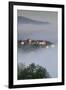 Romania, Transylvania, Brasov, Town Buildings in Fog, Dawn-Walter Bibikow-Framed Photographic Print