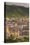 Romania, Transylvania, Brasov, View from the Brasov Citadel, Sunset-Walter Bibikow-Stretched Canvas