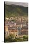 Romania, Transylvania, Brasov, View from the Brasov Citadel, Sunset-Walter Bibikow-Stretched Canvas