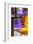 Romania, Transylvania, Piata Sfatului Square, Transparent Cafe Chairs-Walter Bibikow-Framed Photographic Print