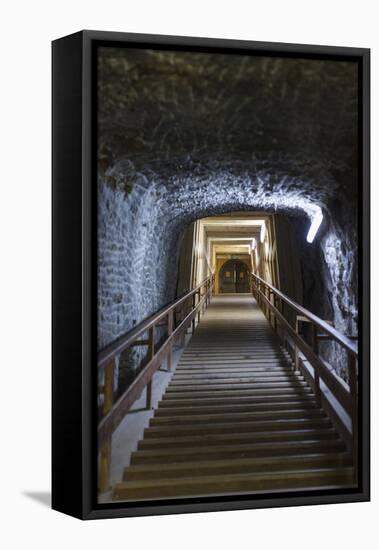 Romania, Transylvania, Praid, Praid Salt Mine, Walkway-Walter Bibikow-Framed Stretched Canvas