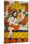 Romania, Transylvania, Sibiel, Glass Icon of Jesus Christ-Walter Bibikow-Mounted Photographic Print