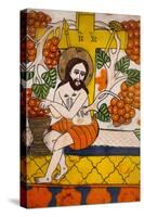 Romania, Transylvania, Sibiel, Glass Icon of Jesus Christ-Walter Bibikow-Stretched Canvas