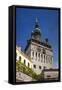 Romania, Transylvania, Sighisoara, Clock Tower, Built in 1280, Morning-Walter Bibikow-Framed Stretched Canvas