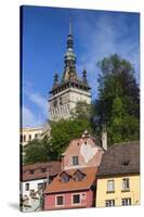 Romania, Transylvania, Sighisoara, Clock Tower, Built in 1280, Morning-Walter Bibikow-Stretched Canvas