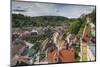 Romania, Transylvania, Sighisoara, Elevated City View from Clock Tower-Walter Bibikow-Mounted Photographic Print