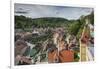 Romania, Transylvania, Sighisoara, Elevated City View from Clock Tower-Walter Bibikow-Framed Photographic Print