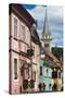 Romania, Transylvania, Sighisoara, Piata Cetatii, Old Town Buildings-Walter Bibikow-Stretched Canvas