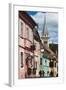 Romania, Transylvania, Sighisoara, Piata Cetatii, Old Town Buildings-Walter Bibikow-Framed Photographic Print