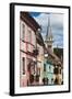 Romania, Transylvania, Sighisoara, Piata Cetatii, Old Town Buildings-Walter Bibikow-Framed Photographic Print