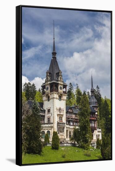 Romania, Transylvania, Sinaia, Peles Castle, Built 1875-1914-Walter Bibikow-Framed Stretched Canvas