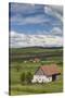 Romania, Transylvania, Tarnaveni, Farm and Fields, Spring-Walter Bibikow-Stretched Canvas